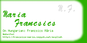 maria francsics business card
